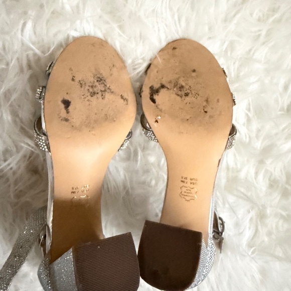 Silver rhinestones heels sandals - Picture 5 of 7